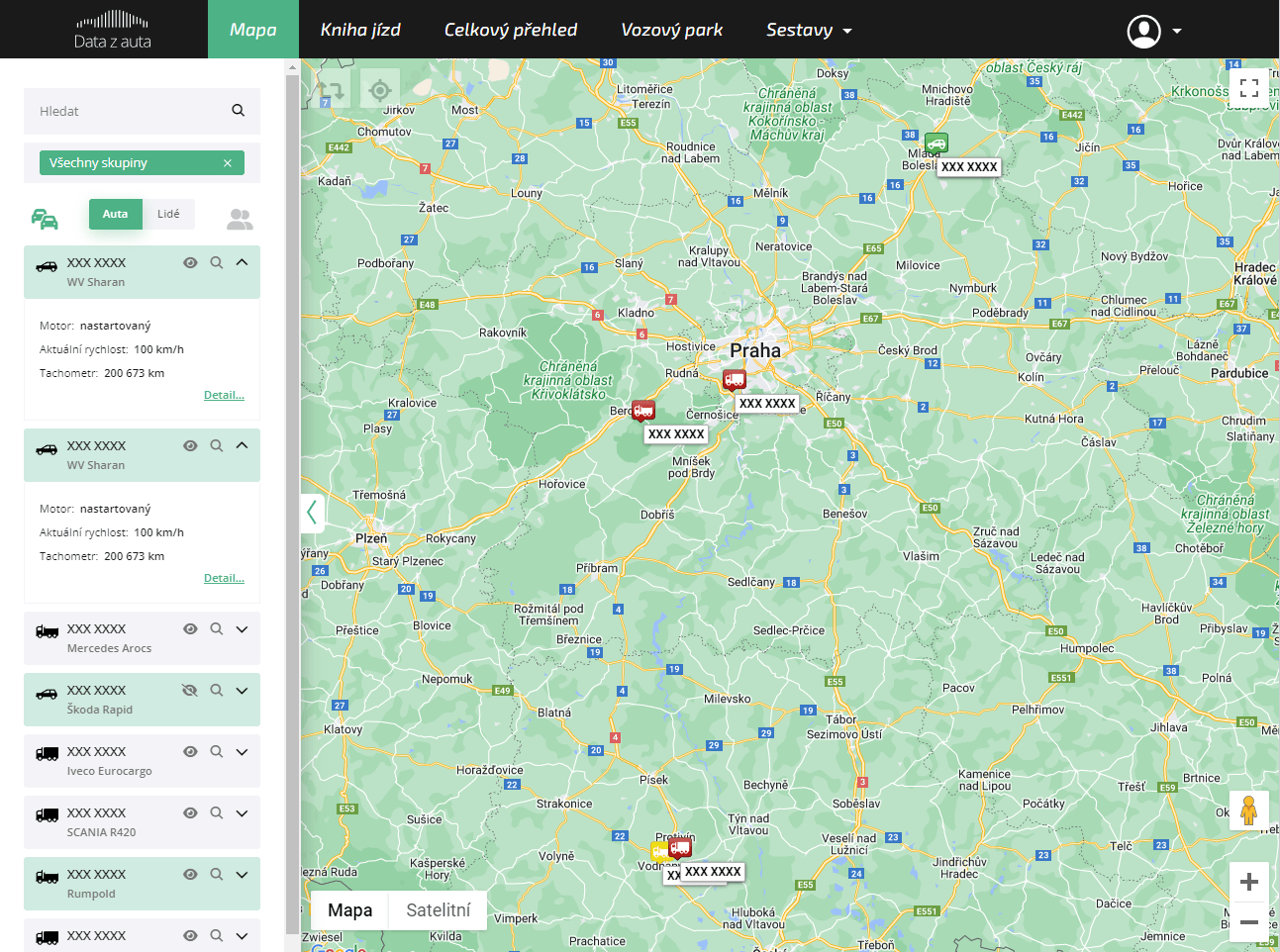 Ukázka aplikace pro digitalizaci vozidel